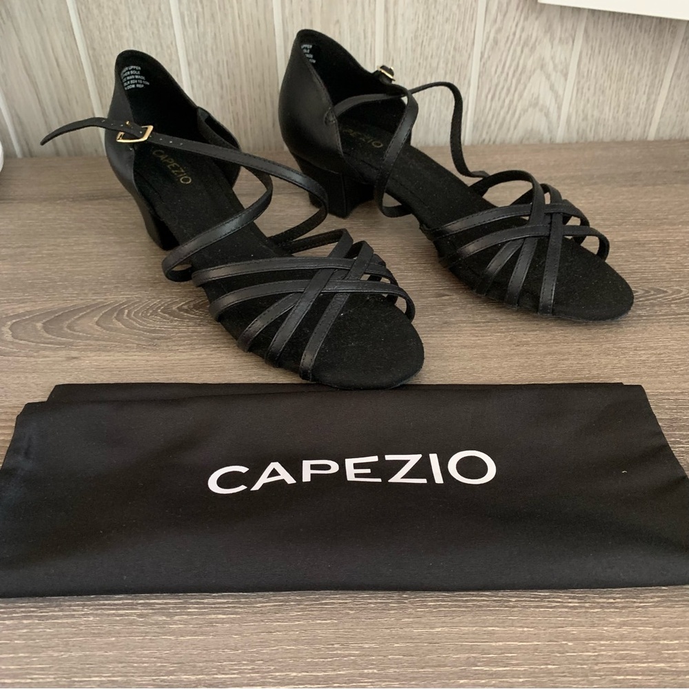 Capezio Rebecca Leather Ballroom Shoe 1.5” 10 Black
